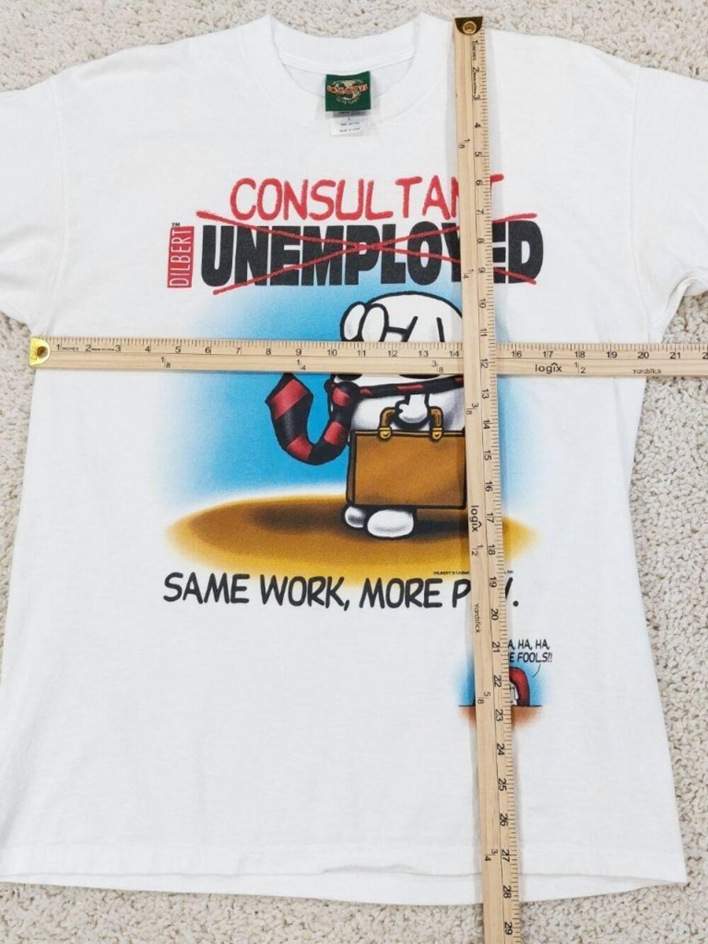 Vintage 90s Dilbert Comic Cartoon T-Shirt Large, Consultant Joke, Scott Adams - Picture 6 of 8